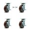 Service Caster 6 Inch Polyurethane Caster Set with Ball Bearings 4 Brake 2 Swivel Lock SCC SCC-30CS620-PPUB-TLB-BSL-2-TLB-2 - alternate 1
